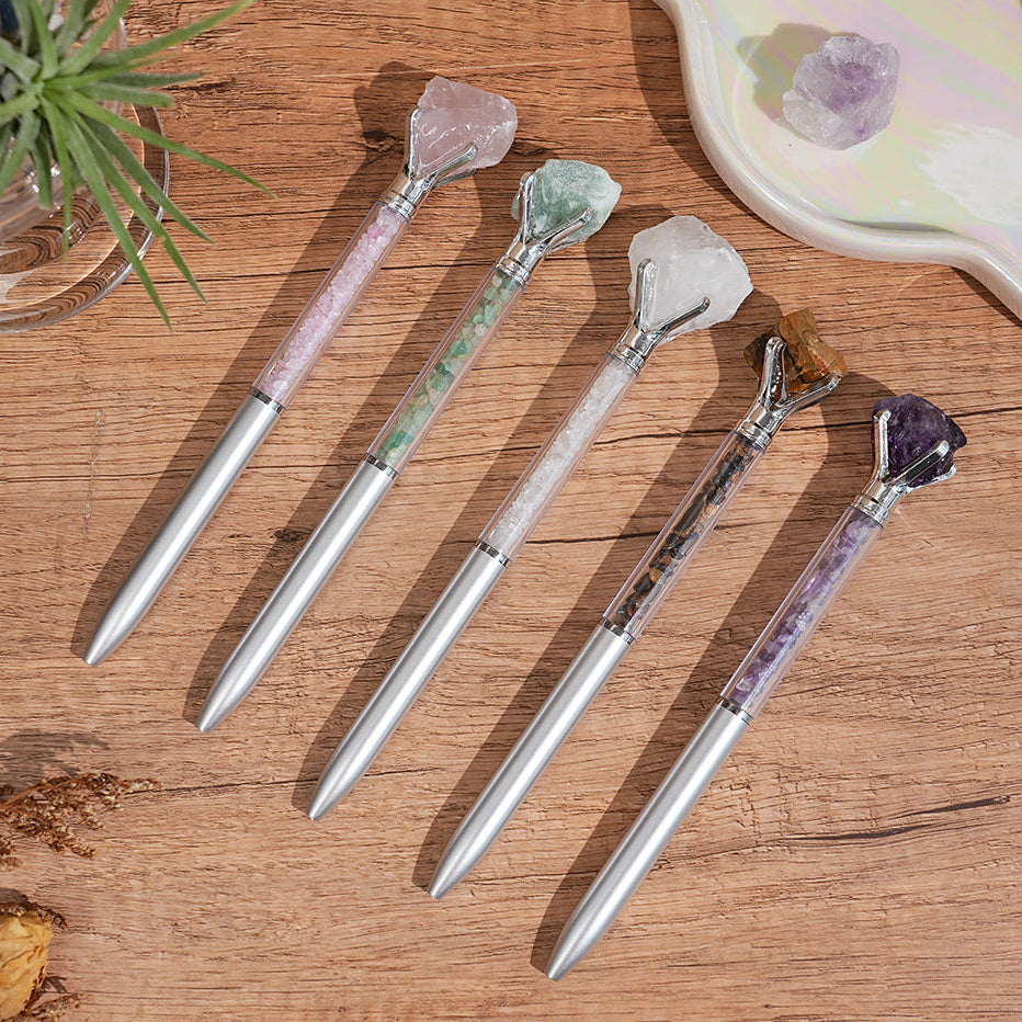 Crystal Raw Stones Ballpoint Pen