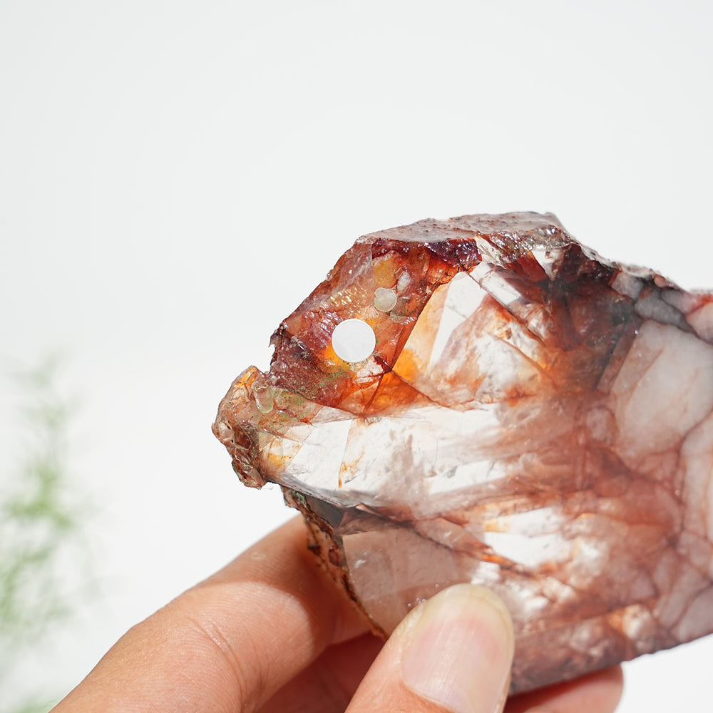 Unique,A Slightly Imperfect Natural Vibrant Fire Quartz Slice