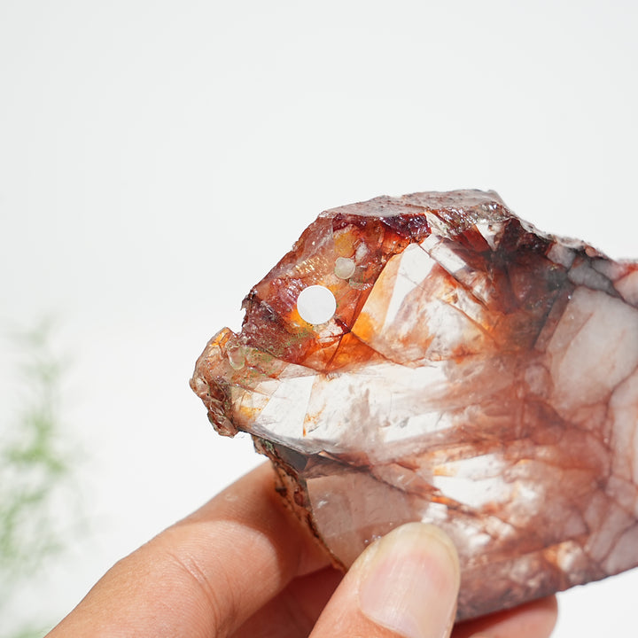 Unique,A Slightly Imperfect Natural Vibrant Fire Quartz Slice