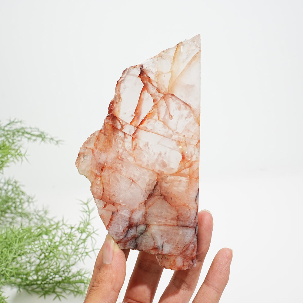 Unique,A Slightly Imperfect Natural Vibrant Fire Quartz Slice