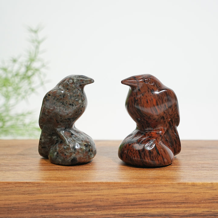 Natural Crystal Mystical Raven Carving