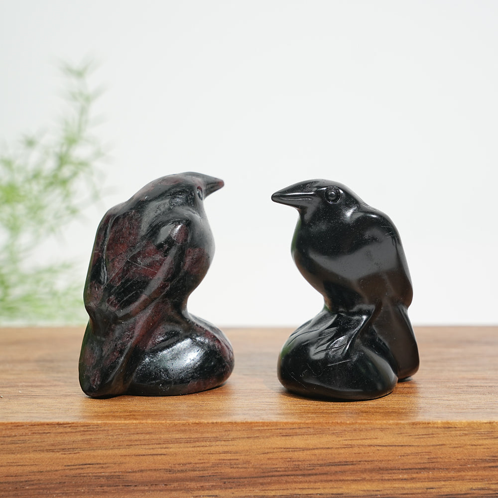 Natural Crystal Mystical Raven Carving