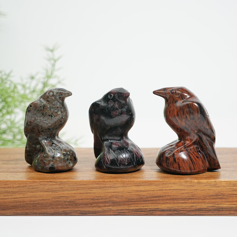Natural Crystal Mystical Raven Carving