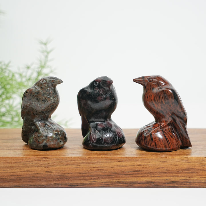Natural Crystal Mystical Raven Carving