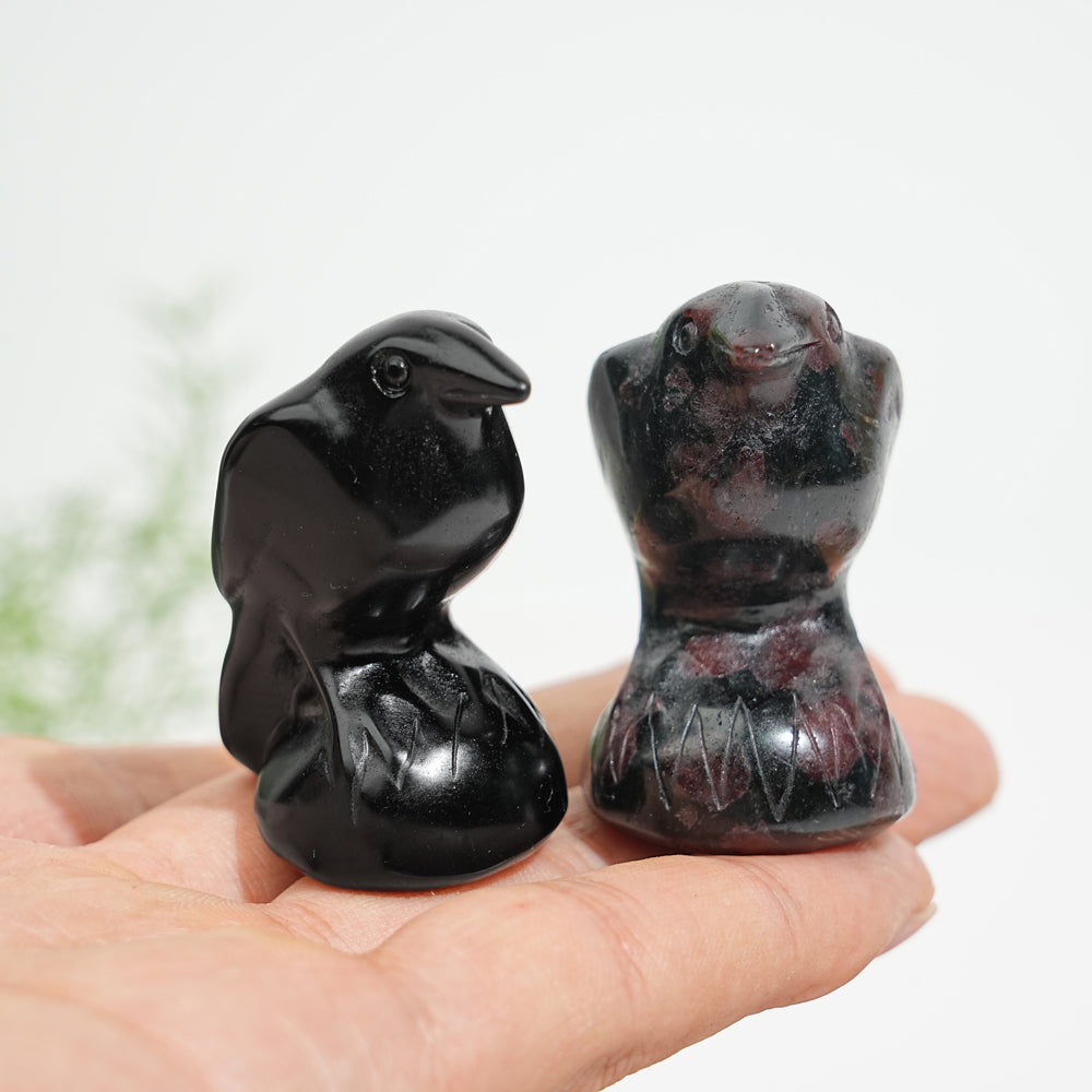 Natural Crystal Mystical Raven Carving