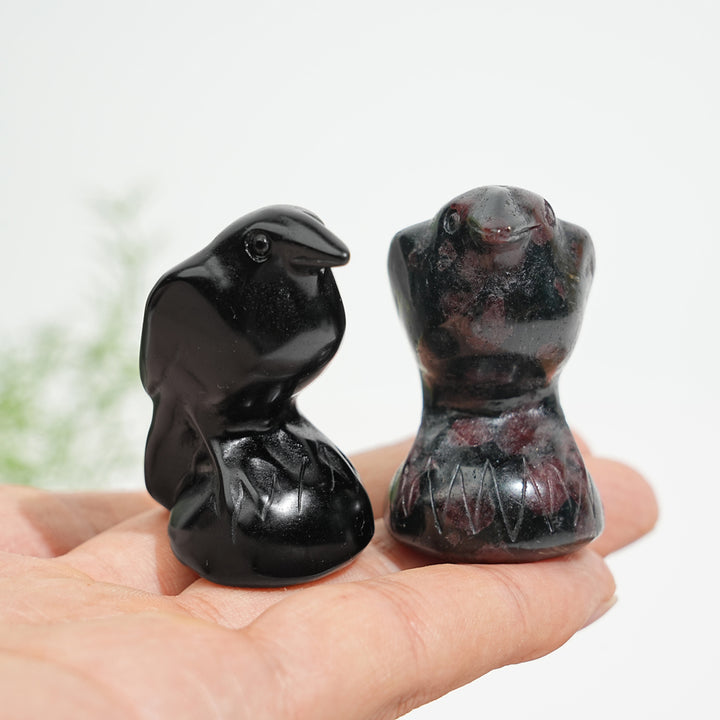 Natural Crystal Mystical Raven Carving