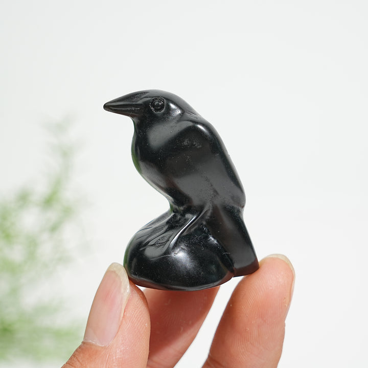 Natural Crystal Mystical Raven Carving