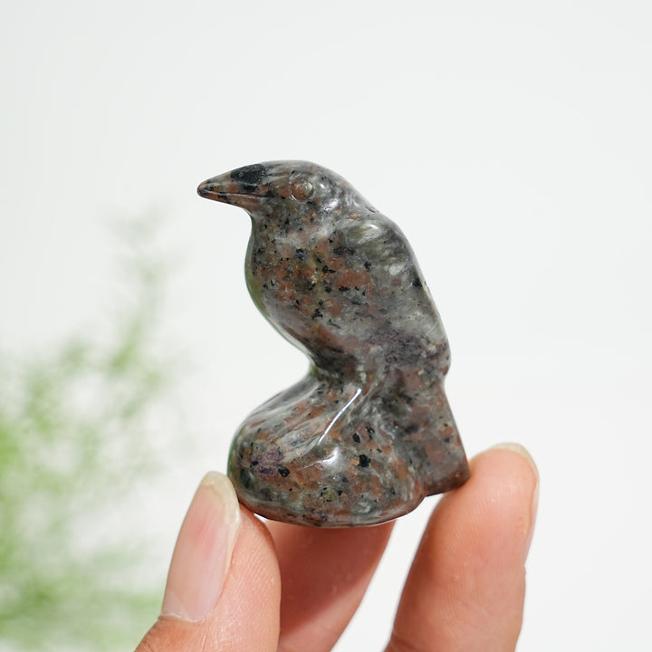 Natural Crystal Mystical Raven Carving