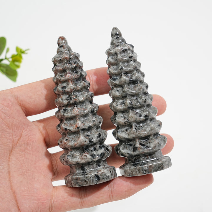 Natural Crystal Yooperlite Wen Chang Pagoda Carving