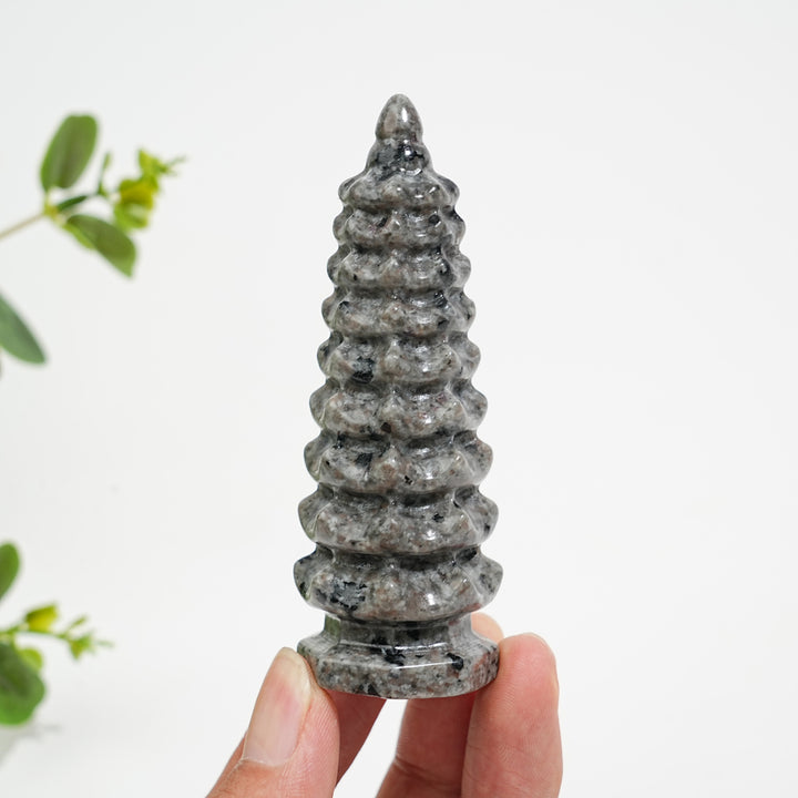 Natural Crystal Yooperlite Wen Chang Pagoda Carving