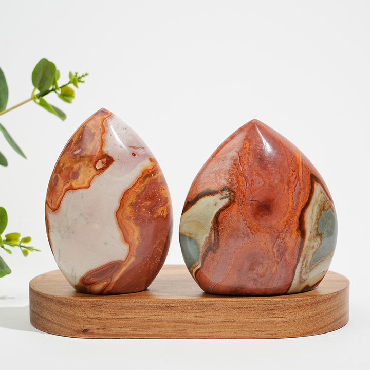 Unique,Natural Crystal Polychrome Jasper Teardrop