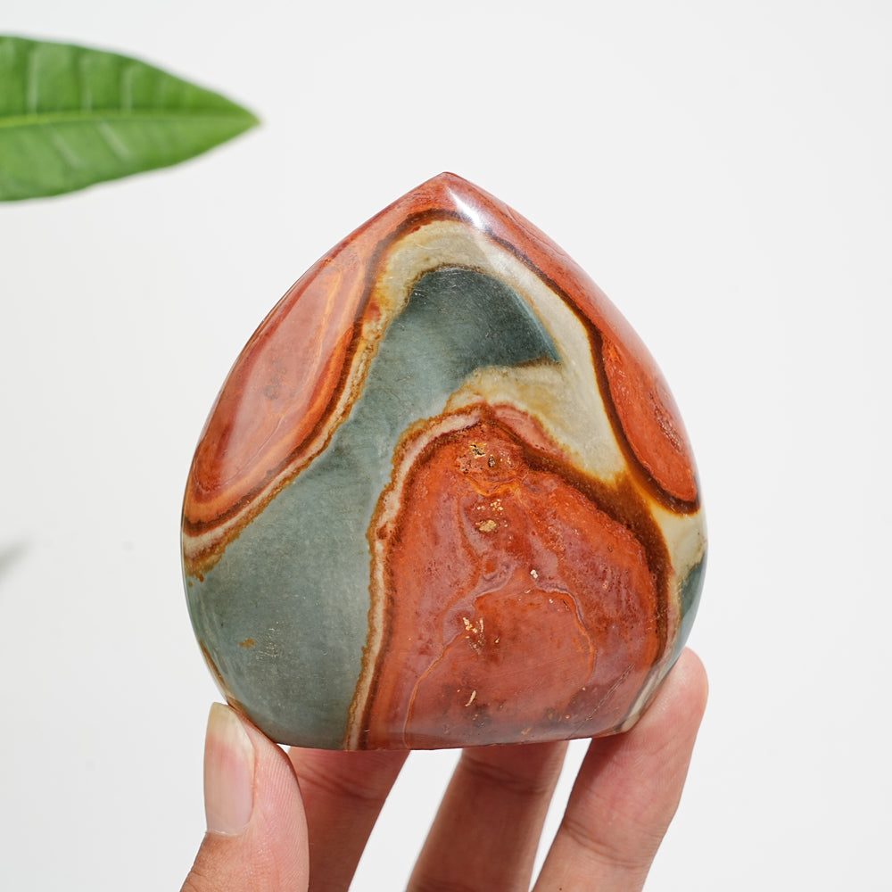 Unique,Natural Crystal Polychrome Jasper Teardrop