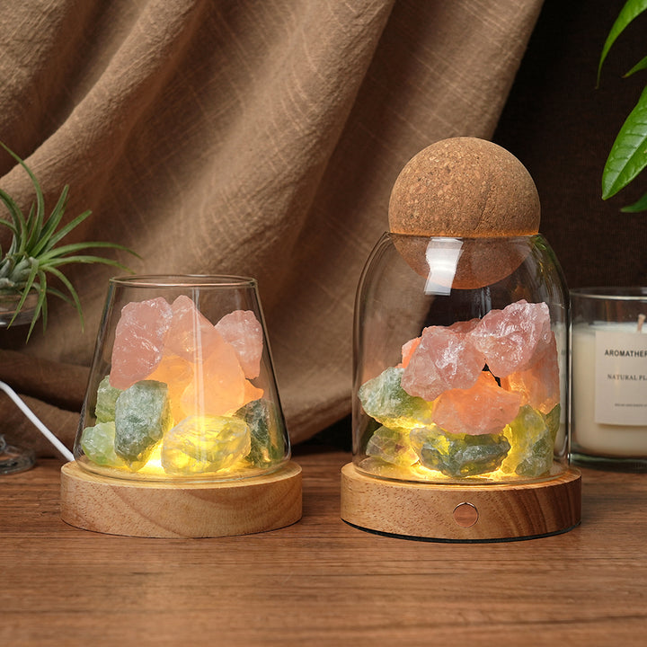 Natural Crystal Raw Stone Lamp Ornament