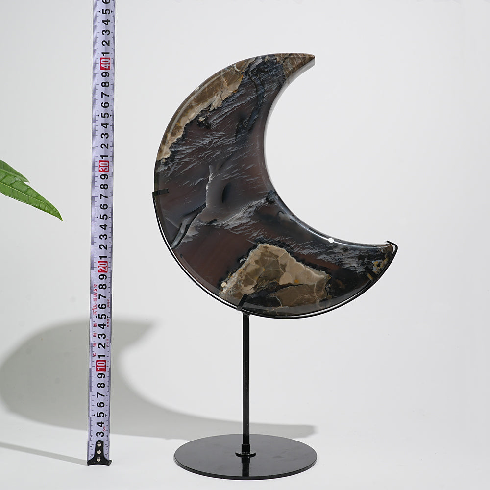 Unique,A Slightly Imperfect Natural Crystal Volcanic Agate Moon