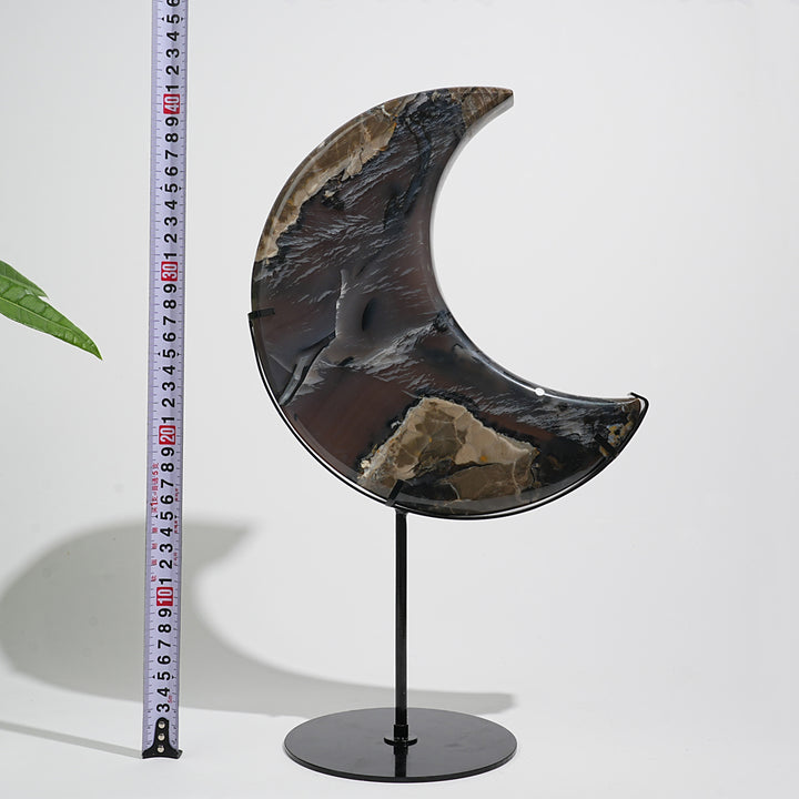 Unique,A Slightly Imperfect Natural Crystal Volcanic Agate Moon