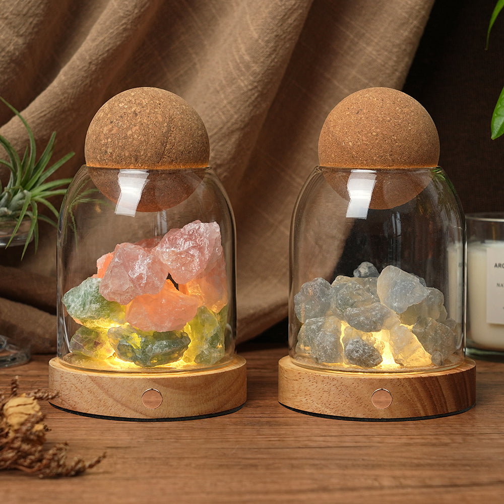 Natural Crystal Raw Stone Lamp Ornament