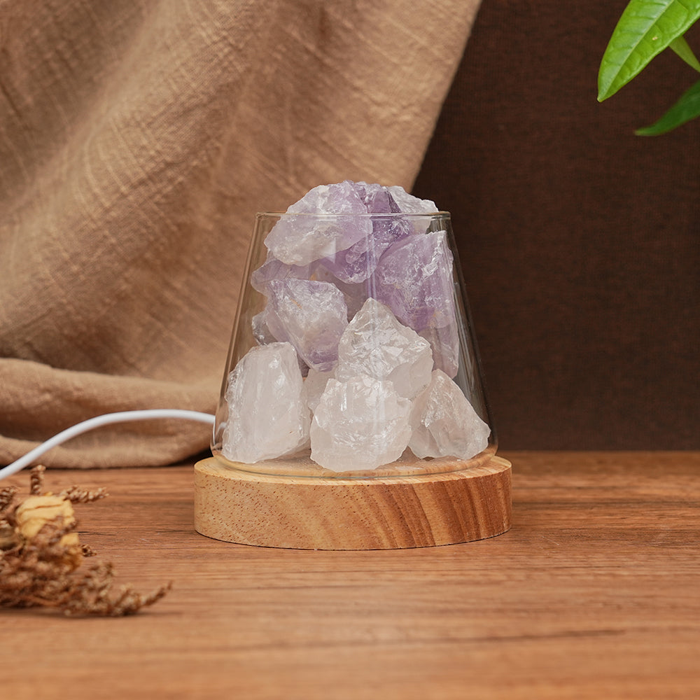 Natural Crystal Raw Stone Lamp Ornament