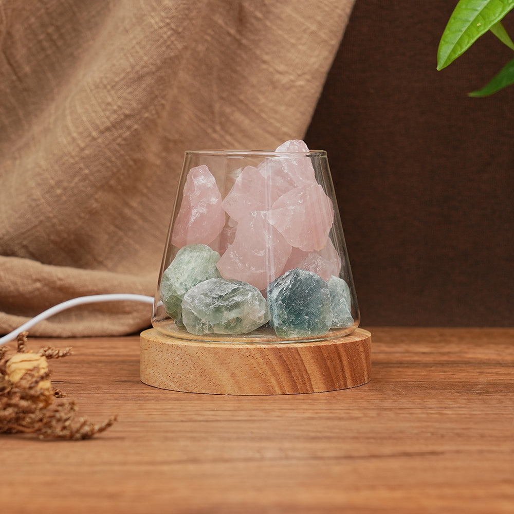 Natural Crystal Raw Stone Lamp Ornament