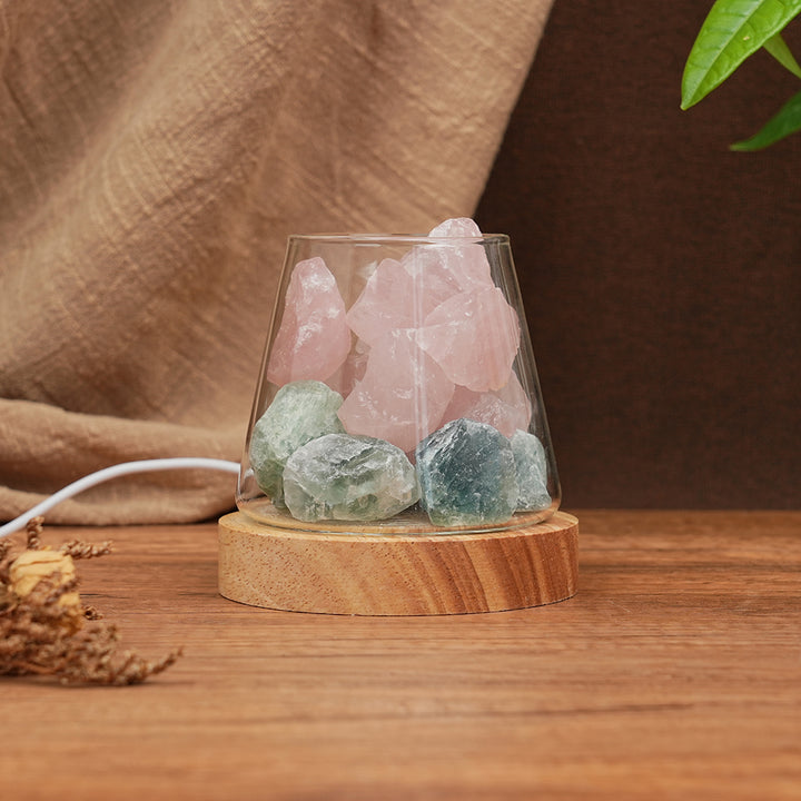 Natural Crystal Raw Stone Lamp Ornament