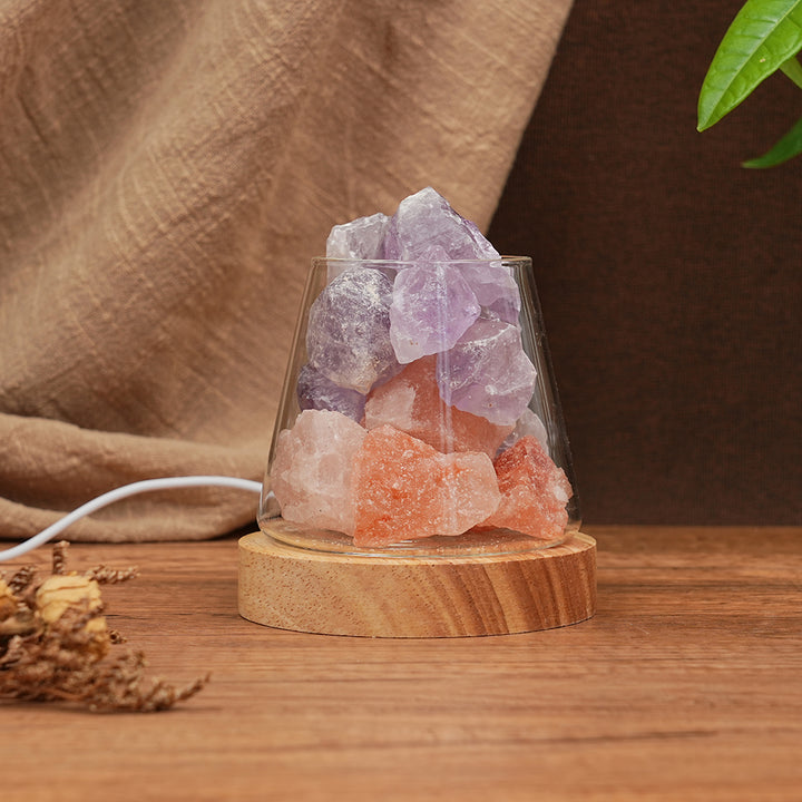 Natural Crystal Raw Stone Lamp Ornament