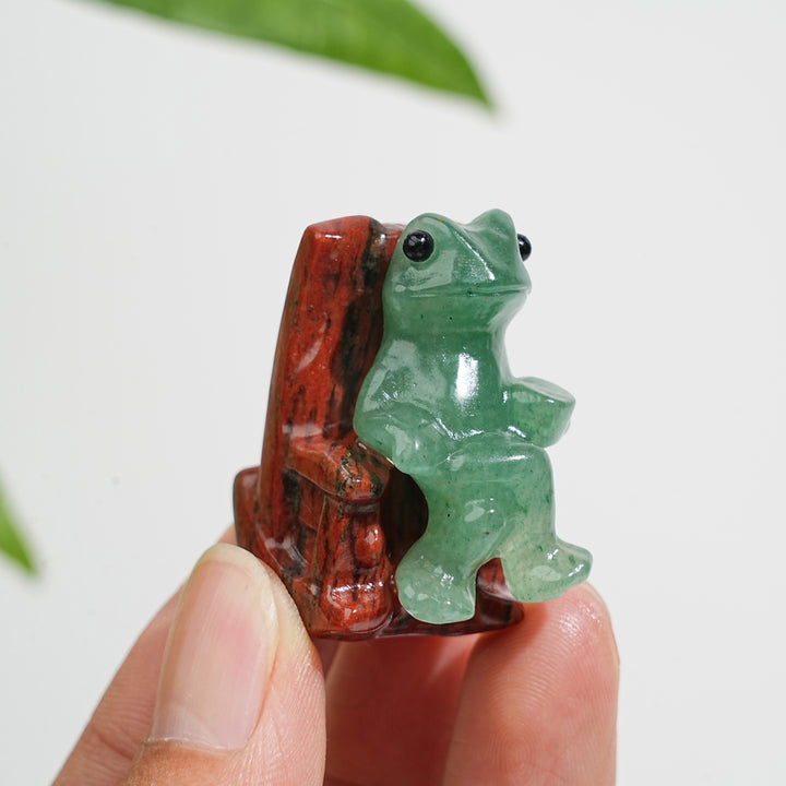 Natural Crystal Relaxing Frog On Lounge Chair Carving