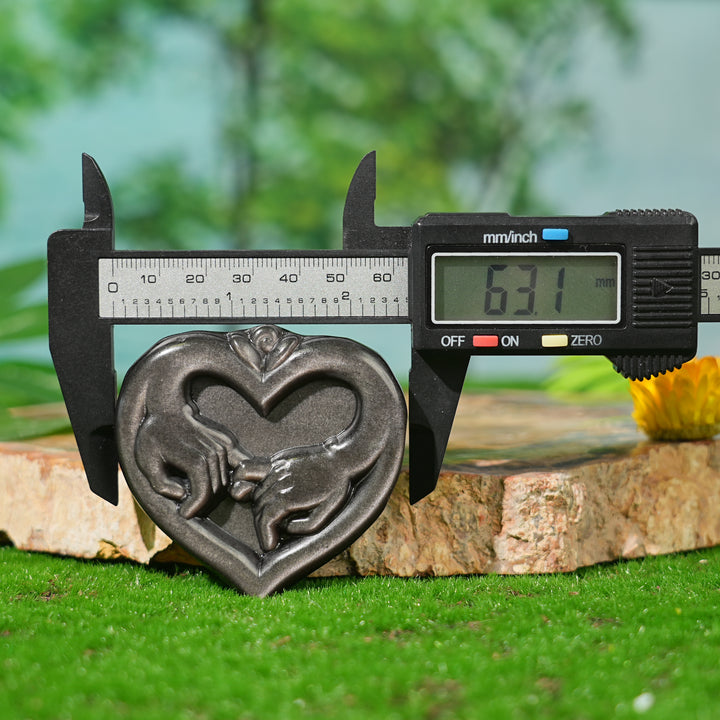 Natural Silver Obsidian Pinky Promise Heart