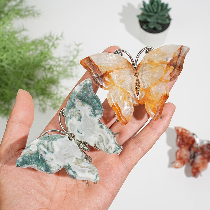 A Slightly Imperfect Natural Crystal Butterfly Carving