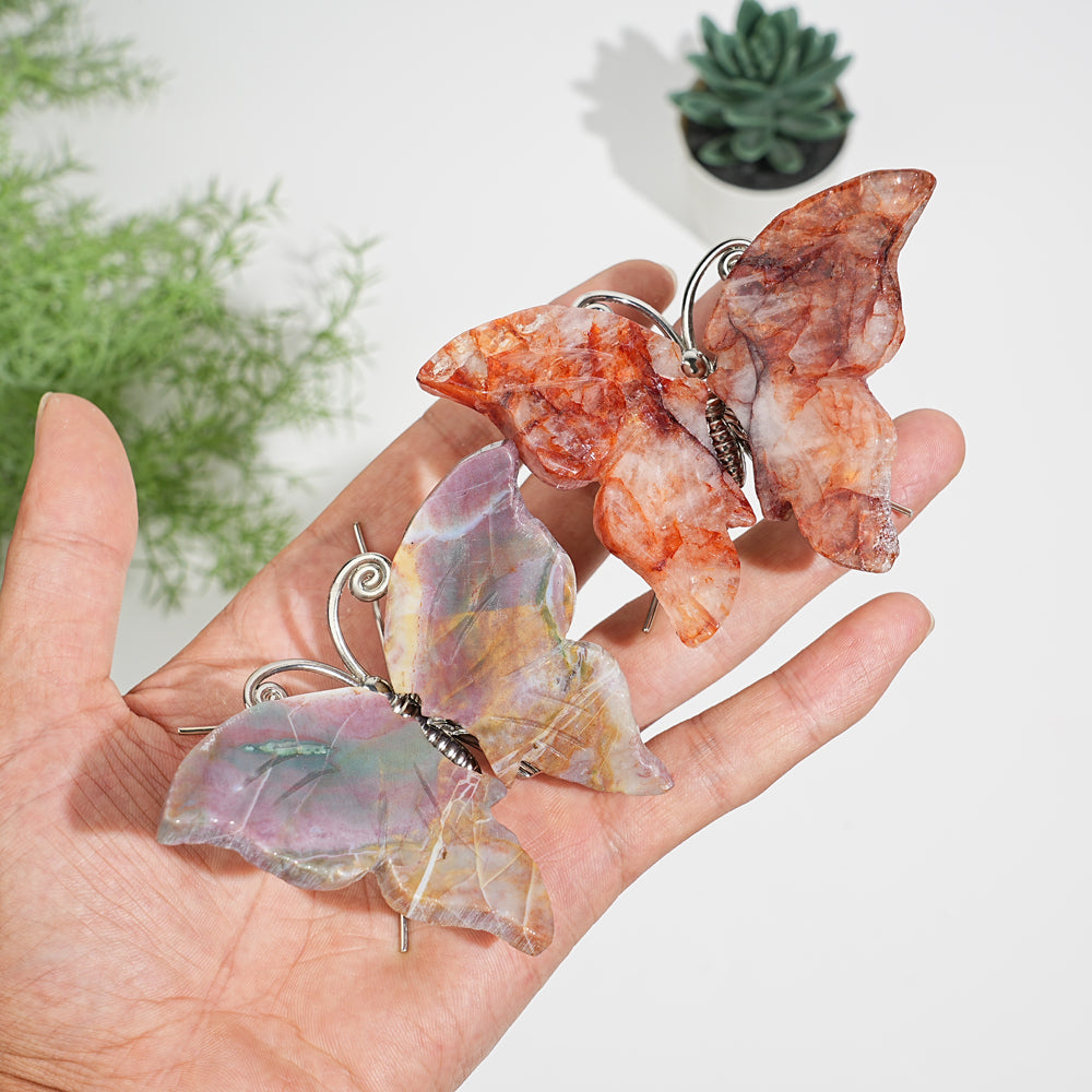 A Slightly Imperfect Natural Crystal Butterfly Carving