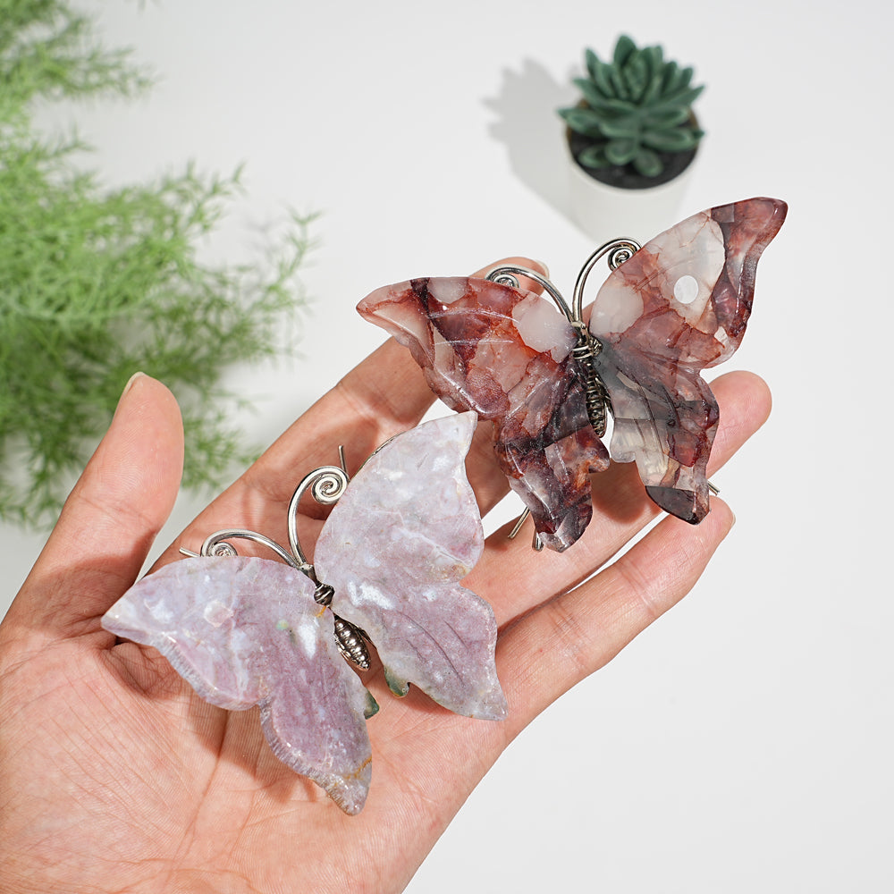 A Slightly Imperfect Natural Crystal Butterfly Carving