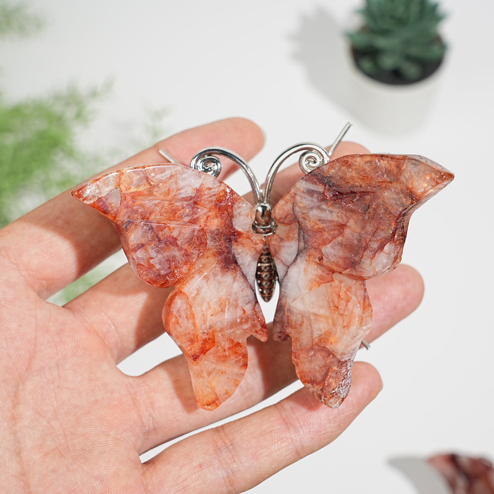 A Slightly Imperfect Natural Crystal Butterfly Carving