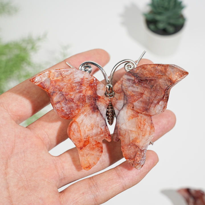 A Slightly Imperfect Natural Crystal Butterfly Carving