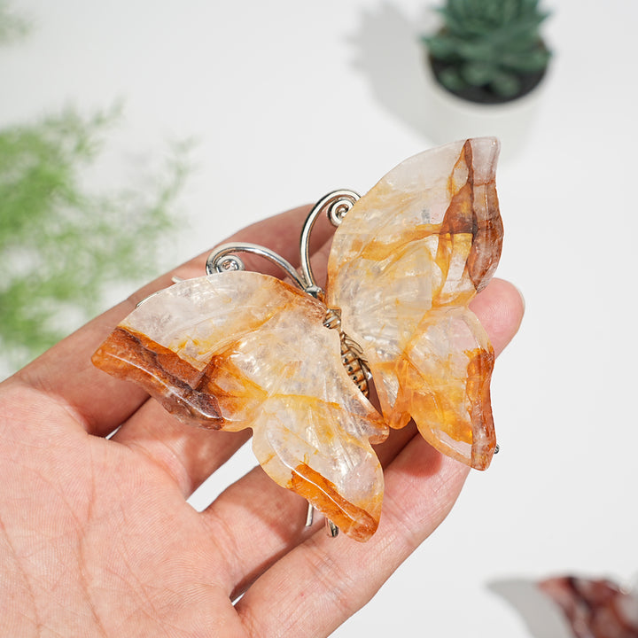 A Slightly Imperfect Natural Crystal Butterfly Carving