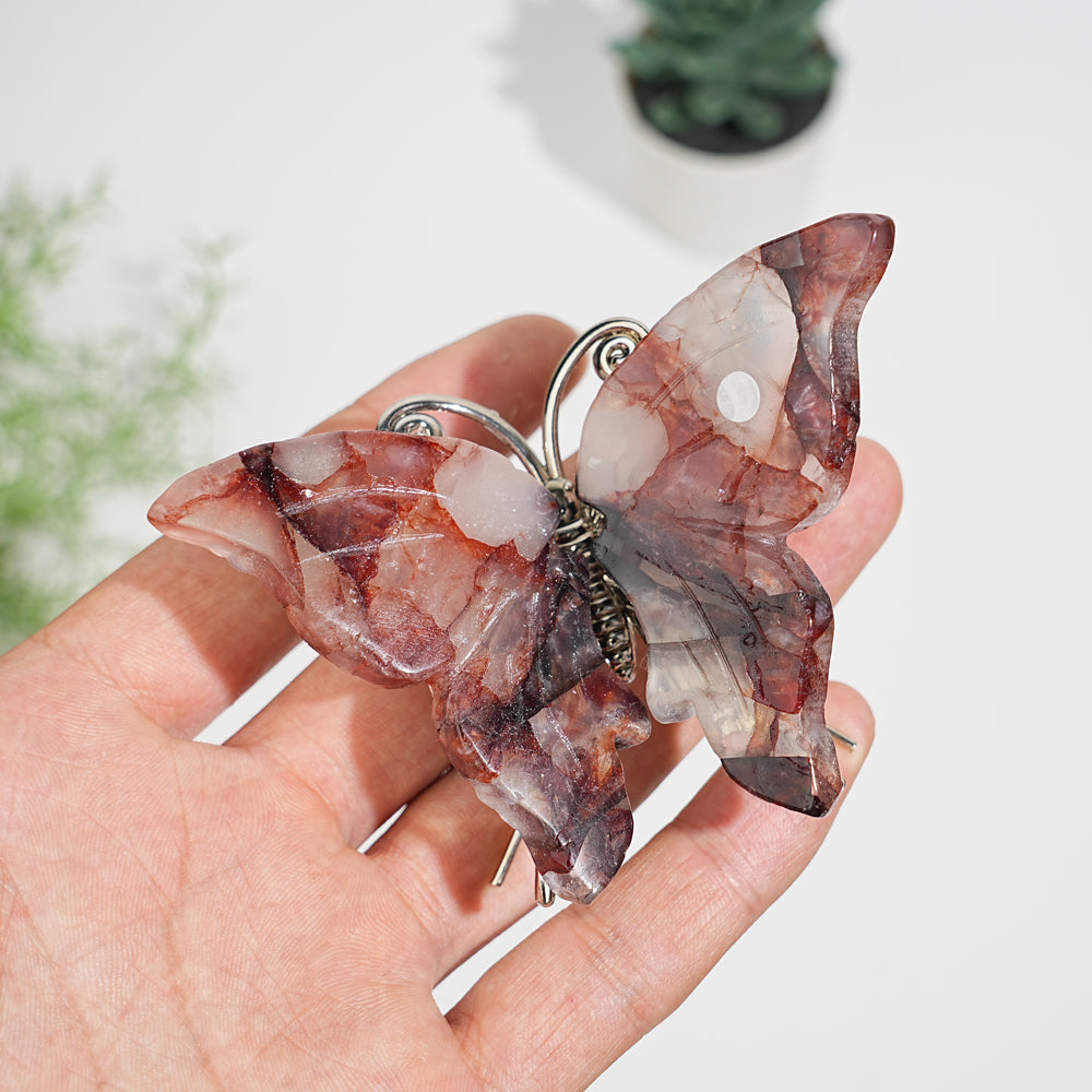 A Slightly Imperfect Natural Crystal Butterfly Carving