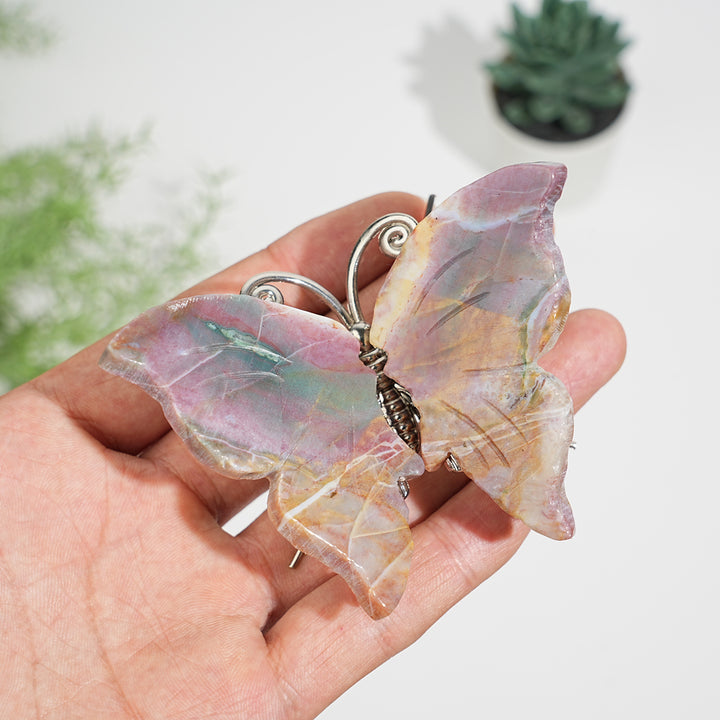 A Slightly Imperfect Natural Crystal Butterfly Carving