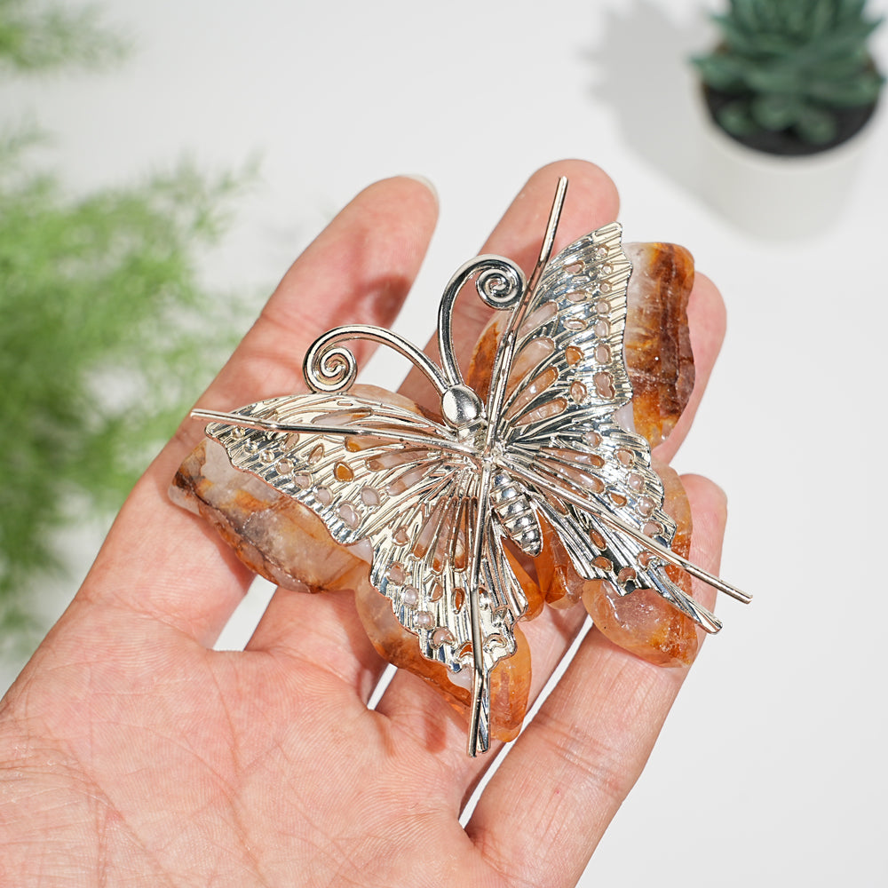 A Slightly Imperfect Natural Crystal Butterfly Carving