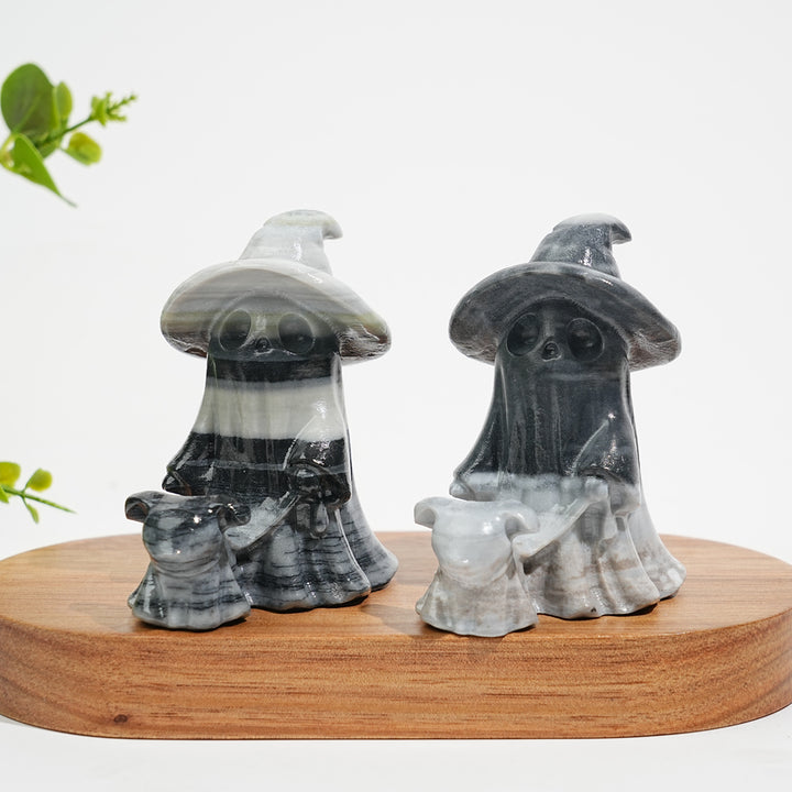 Natural Ghost With Dog Crystal Carving