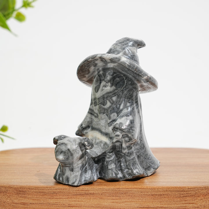 Natural Ghost With Dog Crystal Carving