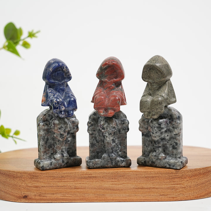 Natural Crystal Carving Ghost On Tombstone