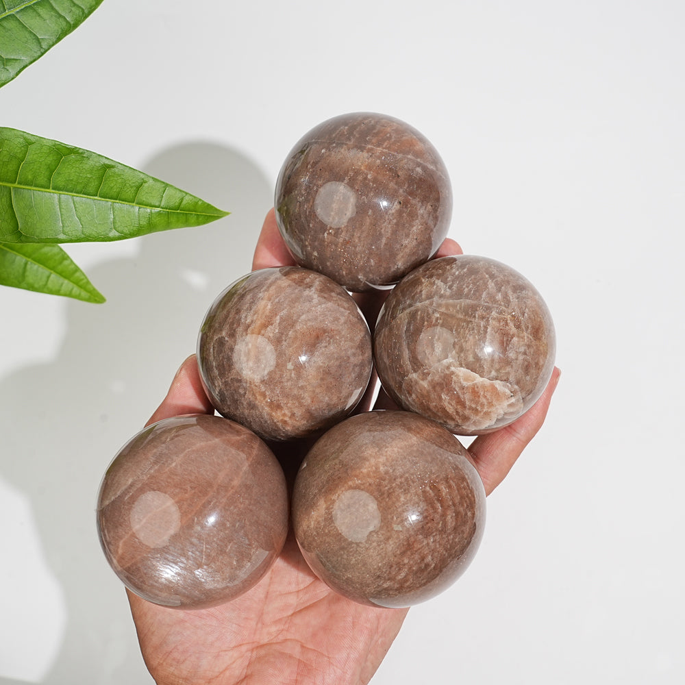 Natural Crystal Peach Moonstone Sphere