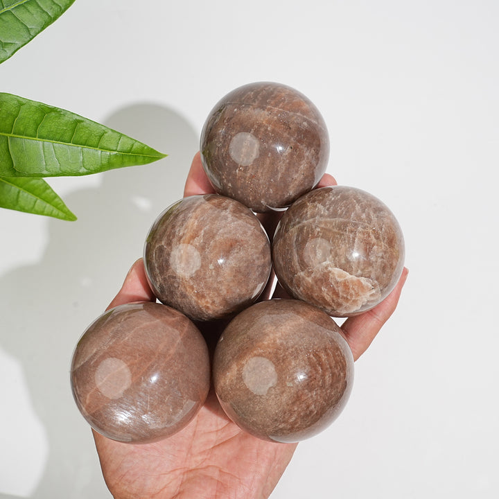 Natural Crystal Peach Moonstone Sphere