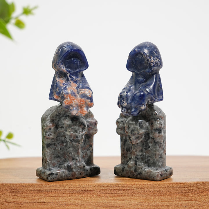 Natural Crystal Carving Ghost On Tombstone