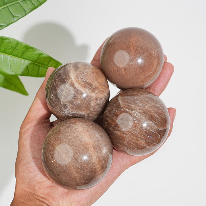 Natural Crystal Peach Moonstone Sphere