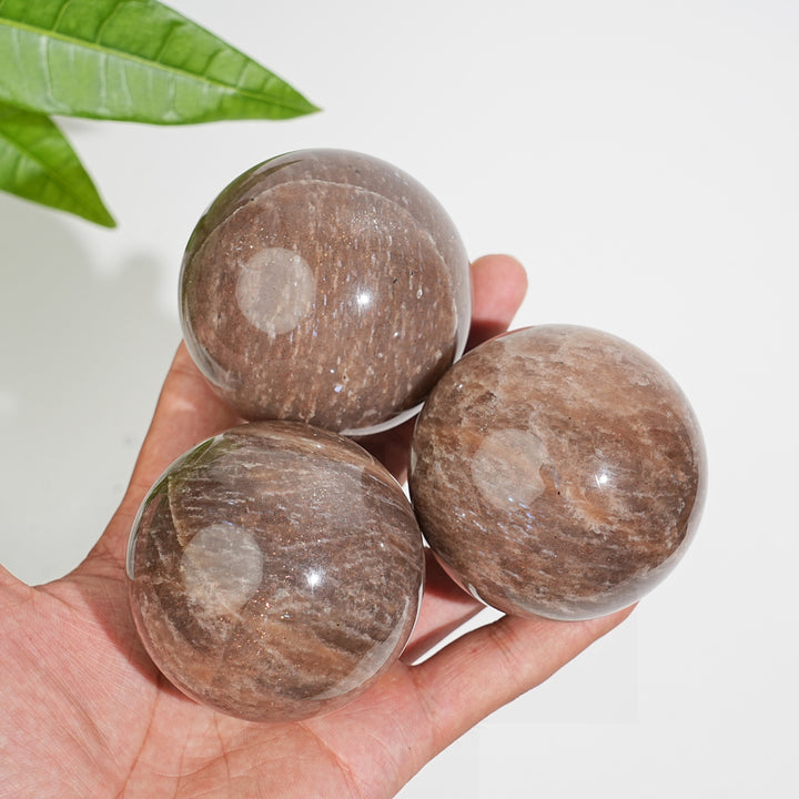 Natural Crystal Peach Moonstone Sphere