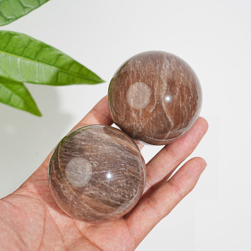 Natural Crystal Peach Moonstone Sphere