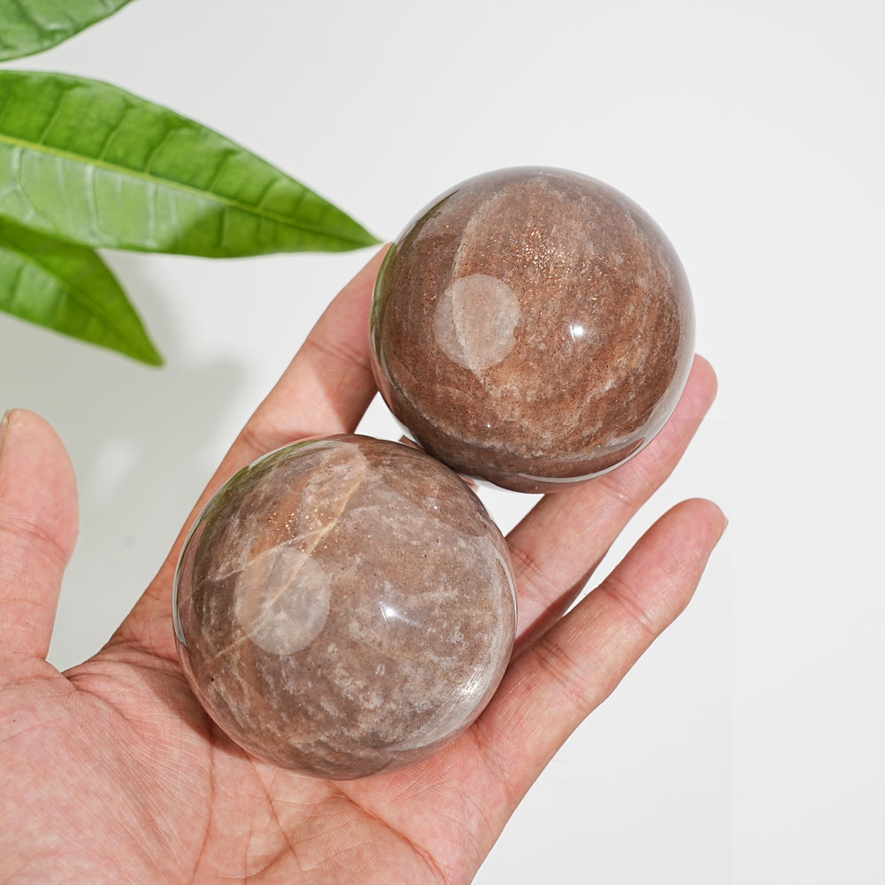 Natural Crystal Peach Moonstone Sphere