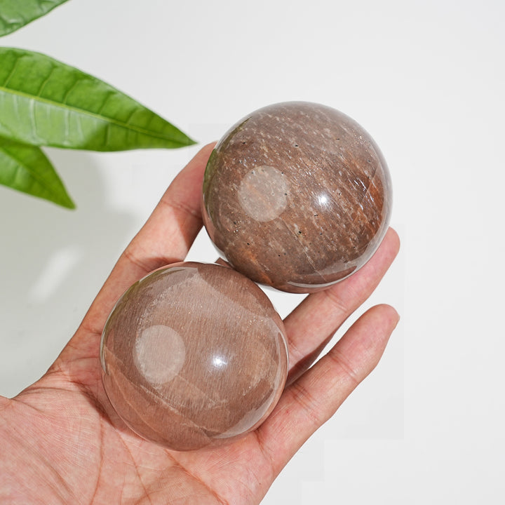 Natural Crystal Peach Moonstone Sphere