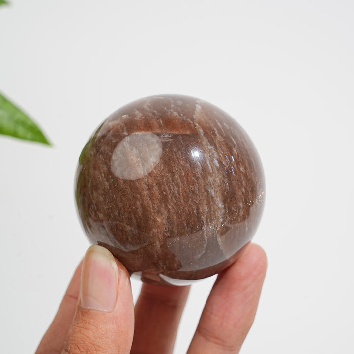 Natural Crystal Peach Moonstone Sphere