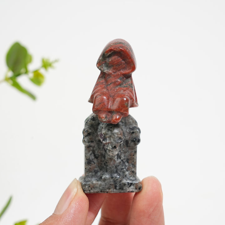 Natural Crystal Carving Ghost On Tombstone