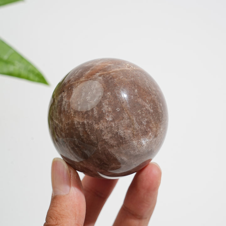 Natural Crystal Peach Moonstone Sphere