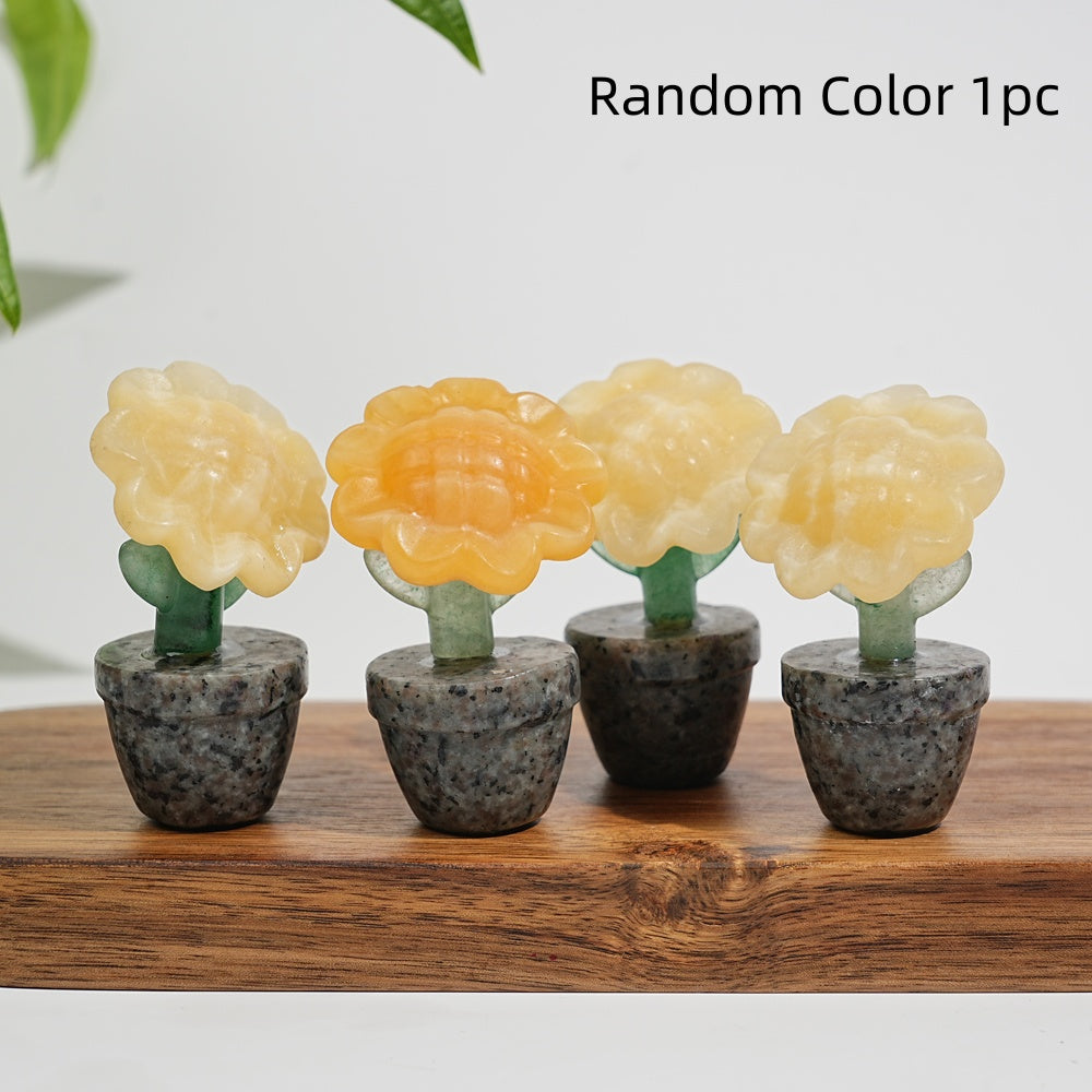 Natural Crystal Sunflower Carving